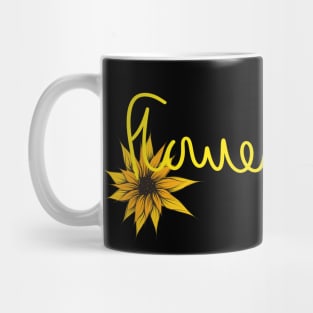 Flower Power // Yellow Handwriting Mug